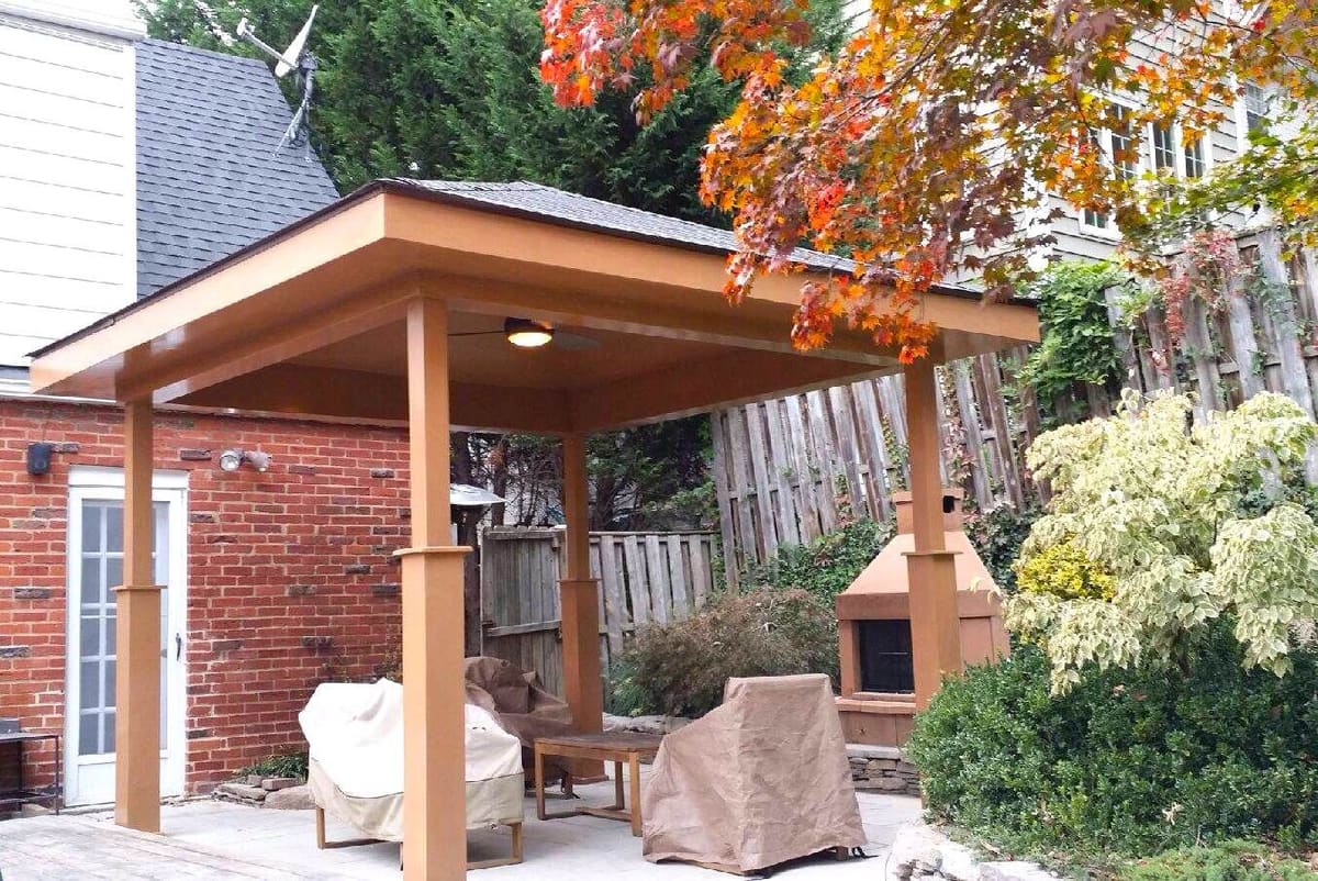 Outdoor Pavilion & Fireplace — Arlington, VA — photograph from the Karma Construction Group project archive