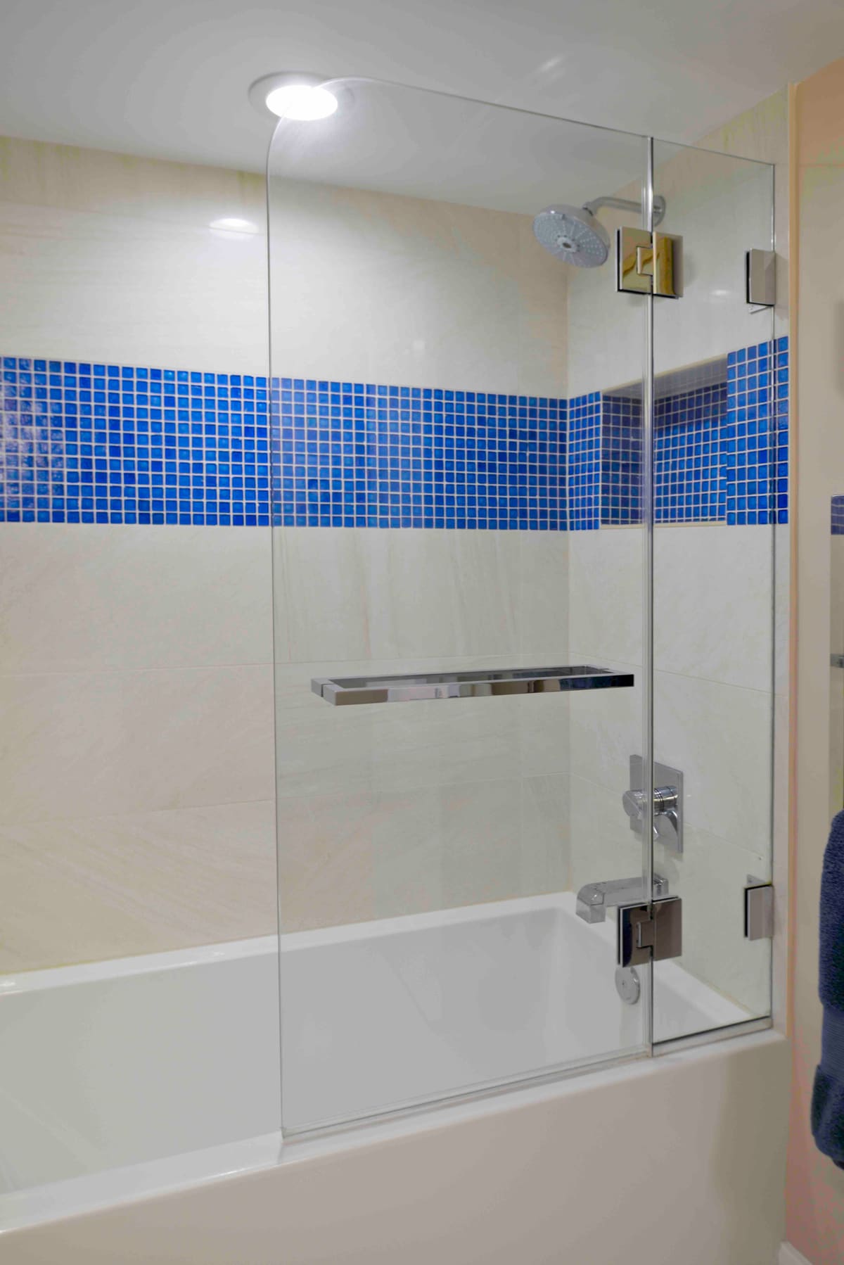 Blue Mosaic Bathroom Remodel — Karma Construction Group