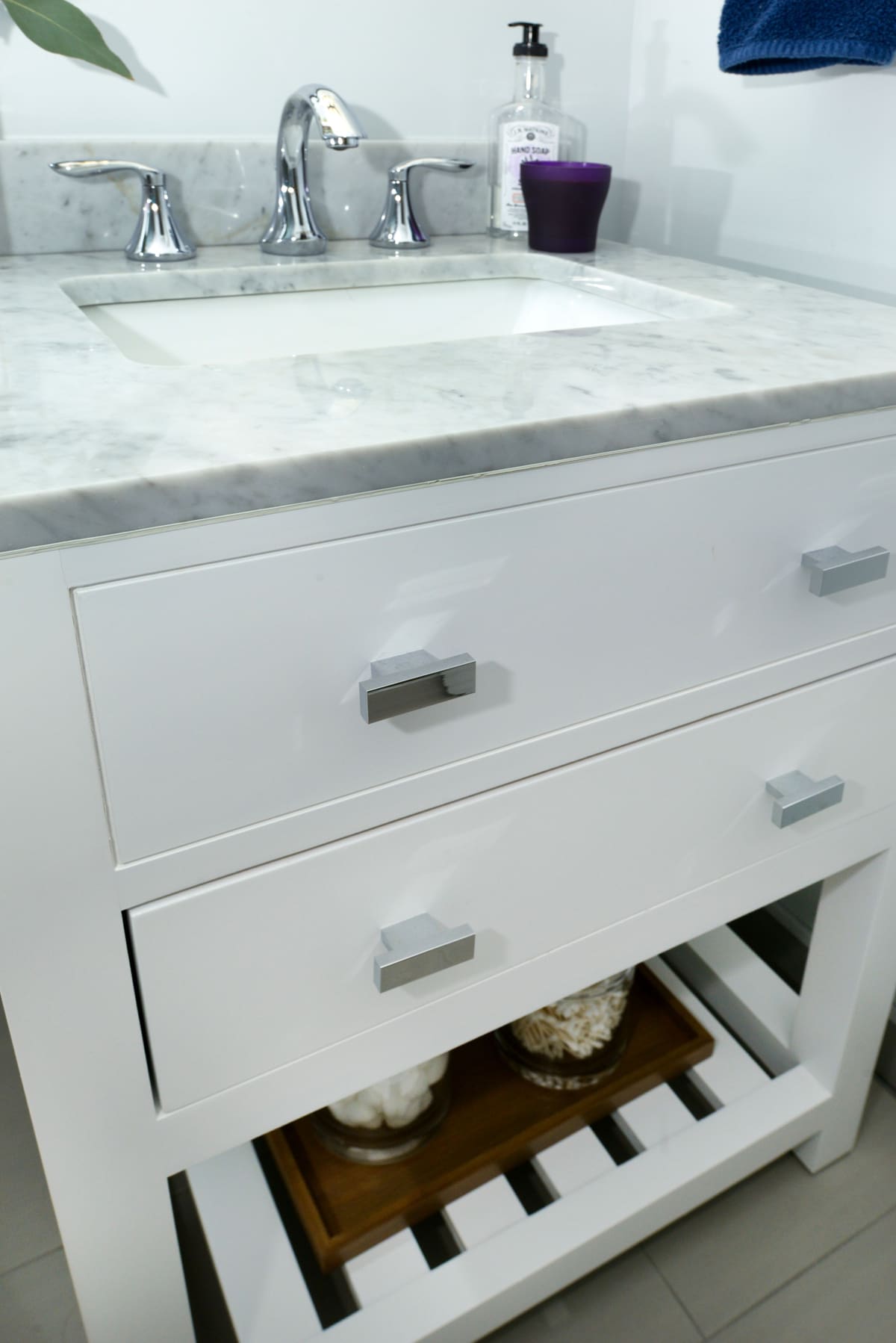 Gray Stone Walk-In Shower Bathroom — Karma Construction Group