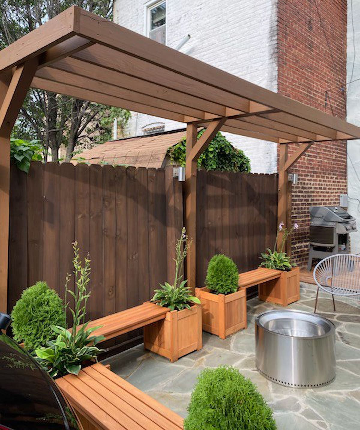 Backyard Pergola & Flagstone Patio — Karma Construction Group