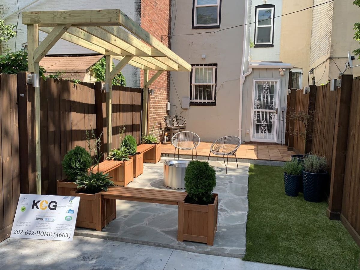 Backyard Pergola & Flagstone Patio — Karma Construction Group